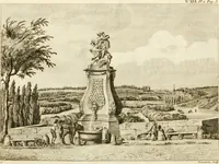 An illustration from Antiquités nationales, ou, Recueil de monumens : pour servir à l'histoire générale et particulière de l'empire françois, tels que tombeaux, inscriptions, statues, vitraux, fresques, etc. : tirés des abbayes, monastères, châteaux, et autres lieux devenus domaines nationaux (1790)