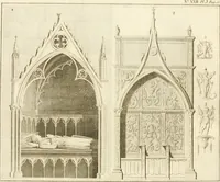 Picture 56 of 60 from Antiquités nationales, ou, Recueil de monumens : pour servir à l'histoire générale et particulière de l'empire françois, tels que tombeaux, inscriptions, statues, vitraux, fresques, etc. : tirés des abbayes, monastères, châteaux, et autres lieux devenus domaines nationaux (1790), leaf 419