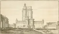 An illustration from Antiquités nationales, ou, Recueil de monumens : pour servir à l'histoire générale et particulière de l'empire françois, tels que tombeaux, inscriptions, statues, vitraux, fresques, etc. : tirés des abbayes, monastères, châteaux, et autres lieux devenus domaines nationaux (1790)