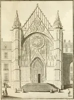 An illustration from Antiquités nationales, ou, Recueil de monumens : pour servir à l'histoire générale et particulière de l'empire françois, tels que tombeaux, inscriptions, statues, vitraux, fresques, etc. : tirés des abbayes, monastères, châteaux, et autres lieux devenus domaines nationaux (1790)