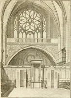 An illustration from Antiquités nationales, ou, Recueil de monumens : pour servir à l'histoire générale et particulière de l'empire françois, tels que tombeaux, inscriptions, statues, vitraux, fresques, etc. : tirés des abbayes, monastères, châteaux, et autres lieux devenus domaines nationaux (1790)