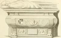 An illustration from Antiquités nationales, ou, Recueil de monumens : pour servir à l'histoire générale et particulière de l'empire françois, tels que tombeaux, inscriptions, statues, vitraux, fresques, etc. : tirés des abbayes, monastères, châteaux, et autres lieux devenus domaines nationaux (1790)