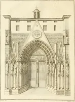 An illustration from Antiquités nationales, ou, Recueil de monumens : pour servir à l'histoire générale et particulière de l'empire françois, tels que tombeaux, inscriptions, statues, vitraux, fresques, etc. : tirés des abbayes, monastères, châteaux, et autres lieux devenus domaines nationaux (1790)