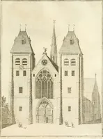 An illustration from Antiquités nationales, ou, Recueil de monumens : pour servir à l'histoire générale et particulière de l'empire françois, tels que tombeaux, inscriptions, statues, vitraux, fresques, etc. : tirés des abbayes, monastères, châteaux, et autres lieux devenus domaines nationaux (1790)