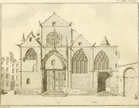 An illustration from Antiquités nationales, ou, Recueil de monumens : pour servir à l'histoire générale et particulière de l'empire françois, tels que tombeaux, inscriptions, statues, vitraux, fresques, etc. : tirés des abbayes, monastères, châteaux, et autres lieux devenus domaines nationaux (1790)