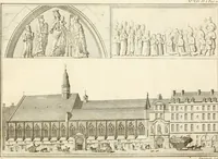 An illustration from Antiquités nationales, ou, Recueil de monumens : pour servir à l'histoire générale et particulière de l'empire françois, tels que tombeaux, inscriptions, statues, vitraux, fresques, etc. : tirés des abbayes, monastères, châteaux, et autres lieux devenus domaines nationaux (1790)