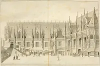 An illustration from Antiquités nationales, ou, Recueil de monumens : pour servir à l'histoire générale et particulière de l'empire françois, tels que tombeaux, inscriptions, statues, vitraux, fresques, etc. : tirés des abbayes, monastères, châteaux, et autres lieux devenus domaines nationaux (1790)