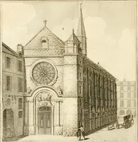 An illustration from Antiquités nationales, ou, Recueil de monumens : pour servir à l'histoire générale et particulière de l'empire françois, tels que tombeaux, inscriptions, statues, vitraux, fresques, etc. : tirés des abbayes, monastères, châteaux, et autres lieux devenus domaines nationaux (1790)