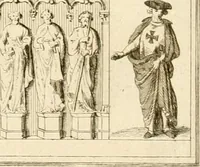 An illustration from Antiquités nationales, ou, Recueil de monumens : pour servir à l'histoire générale et particulière de l'empire françois, tels que tombeaux, inscriptions, statues, vitraux, fresques, etc. : tirés des abbayes, monastères, châteaux, et autres lieux devenus domaines nationaux (1790)