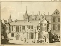 An illustration from Antiquités nationales, ou, Recueil de monumens : pour servir à l'histoire générale et particulière de l'empire françois, tels que tombeaux, inscriptions, statues, vitraux, fresques, etc. : tirés des abbayes, monastères, châteaux, et autres lieux devenus domaines nationaux (1790)