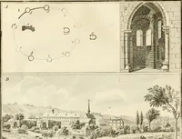 An illustration from Antiquités nationales, ou, Recueil de monumens : pour servir à l'histoire générale et particulière de l'empire françois, tels que tombeaux, inscriptions, statues, vitraux, fresques, etc. : tirés des abbayes, monastères, châteaux, et autres lieux devenus domaines nationaux (1790)
