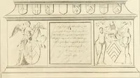 An illustration from Antiquités nationales, ou, Recueil de monumens : pour servir à l'histoire générale et particulière de l'empire françois, tels que tombeaux, inscriptions, statues, vitraux, fresques, etc. : tirés des abbayes, monastères, châteaux, et autres lieux devenus domaines nationaux (1790)