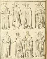 An illustration from Antiquités nationales, ou, Recueil de monumens : pour servir à l'histoire générale et particulière de l'empire françois, tels que tombeaux, inscriptions, statues, vitraux, fresques, etc. : tirés des abbayes, monastères, châteaux, et autres lieux devenus domaines nationaux (1790)