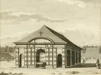 An illustration from Antiquités nationales, ou, Recueil de monumens : pour servir à l'histoire générale et particulière de l'empire françois, tels que tombeaux, inscriptions, statues, vitraux, fresques, etc. : tirés des abbayes, monastères, châteaux, et autres lieux devenus domaines nationaux (1790)