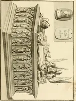 An illustration from Antiquités nationales, ou, Recueil de monumens : pour servir à l'histoire générale et particulière de l'empire françois, tels que tombeaux, inscriptions, statues, vitraux, fresques, etc. : tirés des abbayes, monastères, châteaux, et autres lieux devenus domaines nationaux (1790)
