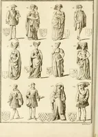 An illustration from Antiquités nationales, ou, Recueil de monumens : pour servir à l'histoire générale et particulière de l'empire françois, tels que tombeaux, inscriptions, statues, vitraux, fresques, etc. : tirés des abbayes, monastères, châteaux, et autres lieux devenus domaines nationaux (1790)