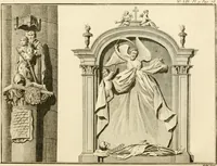 An illustration from Antiquités nationales, ou, Recueil de monumens : pour servir à l'histoire générale et particulière de l'empire françois, tels que tombeaux, inscriptions, statues, vitraux, fresques, etc. : tirés des abbayes, monastères, châteaux, et autres lieux devenus domaines nationaux (1790)