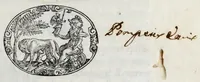 An illustration from Antiquitatum Romanarum Paulli Mannuccii liber de ciuitate Romana : ad Ill[ustrissi]mum et Rev[erendissi]mum Alexanmdrum Perettum S.R.E. Cardinalem, Sisti V. Pont. Max. pronepotem (1585)
