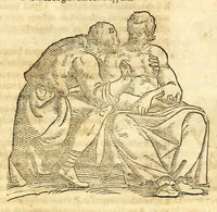 An illustration from Galeni librorum septima classis : curativum methodum tum diffuse tum breviter descriptam, victus rationem in morbis acutis, singulorum morborum facile paranda remedia, privatam quorundam morborum curationem, chirurgie constitutionem, fracturarum ac luxationum sanationem, fasciarum deniq ; & laqueorum & machinamentorum tractatum continet (1576)