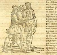 An illustration from Galeni librorum septima classis : curativum methodum tum diffuse tum breviter descriptam, victus rationem in morbis acutis, singulorum morborum facile paranda remedia, privatam quorundam morborum curationem, chirurgie constitutionem, fracturarum ac luxationum sanationem, fasciarum deniq ; & laqueorum & machinamentorum tractatum continet (1576)