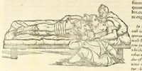 An illustration from Galeni librorum septima classis : curativum methodum tum diffuse tum breviter descriptam, victus rationem in morbis acutis, singulorum morborum facile paranda remedia, privatam quorundam morborum curationem, chirurgie constitutionem, fracturarum ac luxationum sanationem, fasciarum deniq ; & laqueorum & machinamentorum tractatum continet (1576)