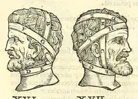 An illustration from Galeni librorum septima classis : curativum methodum tum diffuse tum breviter descriptam, victus rationem in morbis acutis, singulorum morborum facile paranda remedia, privatam quorundam morborum curationem, chirurgie constitutionem, fracturarum ac luxationum sanationem, fasciarum deniq ; & laqueorum & machinamentorum tractatum continet (1576)