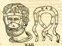 An illustration from Galeni librorum septima classis : curativum methodum tum diffuse tum breviter descriptam, victus rationem in morbis acutis, singulorum morborum facile paranda remedia, privatam quorundam morborum curationem, chirurgie constitutionem, fracturarum ac luxationum sanationem, fasciarum deniq ; & laqueorum & machinamentorum tractatum continet (1576)