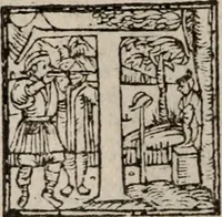 An illustration from Antonini Liberalis Transformationum congeries. Phlegontis Tralliani De mirabilibus & longaeuis libellus. Eivsdem De Olympijs fragmentum. Apollonii Historiae mirabiles. Antigoni Mirabil. narrationú congeries. M. Antonini philosophi imp. romani, De vita sua libri XII ab innumeris quibus antea scatebant mendis repurgati, & nuno demum vere editi (1568)