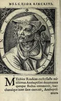 Picture 19 of 21 from Apocalypsis insignium aliquot haeresiarcharum : qua visiones & insomnia ipsis per somnia patefactae, blasphemias puta inauditas, ac deliramenta enthysiastica revelantur, unaq́ue opera vitae ac mortes coelo latino donantur : superadditae septendecim eorum, qui insigni supra reliquos temeritate ac depudendi audacia eminere visi, icones aereis expressae (1608), leaf 106