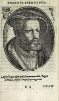 Picture 6 of 21 from Apocalypsis insignium aliquot haeresiarcharum : qua visiones & insomnia ipsis per somnia patefactae, blasphemias puta inauditas, ac deliramenta enthysiastica revelantur, unaq́ue opera vitae ac mortes coelo latino donantur : superadditae septendecim eorum, qui insigni supra reliquos temeritate ac depudendi audacia eminere visi, icones aereis expressae (1608), leaf 29