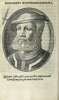 Picture 7 of 21 from Apocalypsis insignium aliquot haeresiarcharum : qua visiones & insomnia ipsis per somnia patefactae, blasphemias puta inauditas, ac deliramenta enthysiastica revelantur, unaq́ue opera vitae ac mortes coelo latino donantur : superadditae septendecim eorum, qui insigni supra reliquos temeritate ac depudendi audacia eminere visi, icones aereis expressae (1608), leaf 34