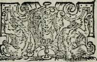 An illustration from Apologia de gli Academici di Banchi di Roma : Contra M. Lodovico Castelvetro da Modena. Informa d'uno Spaccio di Maestro Pasquino. Con alcune operette, del predella, del bvratto, di ser pedocco. In difesa de la seguente Canzone del Commendatore (1558)
