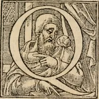 An illustration from Apologia libri de reditibvs ecclesiasticis, a Martino ab Azpilcueta. Super c. ultimo XVI. q. I. sermone primùm Hispano compositi, & ab eodem postea Latinitate donati: aduersus N. in nonnullis ei contradicentem (1575)
