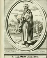 An illustration from Apostolici : or the history of the lives, acts, death and martyrdoms of those who were contemporary with, or immediately succeeded the Apostles : as also the most eminent of the Primitive Fathers for the first three hundred years to which is added, a chronology of the three first ages of the church (1682)