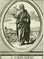 An illustration from Apostolici : or the history of the lives, acts, death and martyrdoms of those who were contemporary with, or immediately succeeded the Apostles : as also the most eminent of the Primitive Fathers for the first three hundred years to which is added, a chronology of the three first ages of the church (1682)