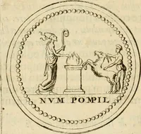 An illustration from Apotheosis vel consecratio Homeri, sive, Lapis antiquissimus in quo poëtarum principis Homeri consecratio sculpta est (1683)