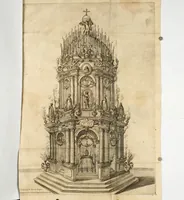 An illustration from Apparato fvnebre dell'anniversario à Gregorio XV : celebrato in Bologna à XXIV. di lvglio M. DC. XXIV dall'illustrissimo & reuerendiss. sig. cardinale Lvdovisi (1624)