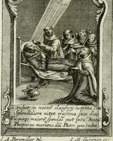 Picture 37 of 43 from Apparatus sacri honoris primo carmelitarum discalceatorum parenti seraphicæ virginis ac matris Theresiæ à Jesu filio primogenito S. Joanni à Cruce : post ejus solemnem in Vaticani colle apotheosin adornatus, a devotissimo filiorum suorum Collegio Augustano (1727), leaf 101