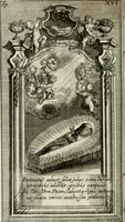 An illustration from Apparatus sacri honoris primo carmelitarum discalceatorum parenti seraphicæ virginis ac matris Theresiæ à Jesu filio primogenito S. Joanni à Cruce : post ejus solemnem in Vaticani colle apotheosin adornatus, a devotissimo filiorum suorum Collegio Augustano (1727)