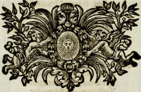 An illustration from Apparatus sacri honoris primo carmelitarum discalceatorum parenti seraphicæ virginis ac matris Theresiæ à Jesu filio primogenito S. Joanni à Cruce : post ejus solemnem in Vaticani colle apotheosin adornatus, a devotissimo filiorum suorum Collegio Augustano (1727)