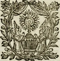 An illustration from Apparatus sacri honoris primo carmelitarum discalceatorum parenti seraphicæ virginis ac matris Theresiæ à Jesu filio primogenito S. Joanni à Cruce : post ejus solemnem in Vaticani colle apotheosin adornatus, a devotissimo filiorum suorum Collegio Augustano (1727)