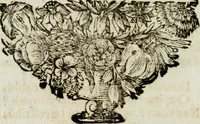 An illustration from Apparatus sacri honoris primo carmelitarum discalceatorum parenti seraphicæ virginis ac matris Theresiæ à Jesu filio primogenito S. Joanni à Cruce : post ejus solemnem in Vaticani colle apotheosin adornatus, a devotissimo filiorum suorum Collegio Augustano (1727)