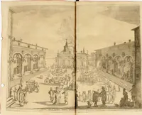 An illustration from Applausi di Firenze per la canonizzazione di s. Filippo Benizi, propagatore dell' Ordine de' Serui di Maria Vergine (1672)