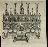 An illustration from Applavsi festivi fatti in Roma per l'elezzione di Ferdinando III. al regno de' romani dal ser.mo princ. Mavrizio card. di Savoia (1637)