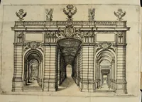 An illustration from Applavsi festivi fatti in Roma per l'elezzione di Ferdinando III. al regno de' romani dal ser.mo princ. Mavrizio card. di Savoia (1637)