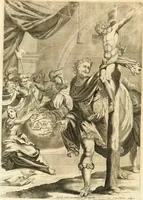 An illustration from Aquilae Austriacae pars secunda, seu, Monarchiae occidentalis tomus octauus : in quo imperatores Austrii a Maximiliano II vsquè ad coronationem Leopoldi Primi Occidentis imperatorem LI elogijs, hieroglyphicis, numismatibus, insignibus, symbolis, imaginibus antiquis ad viuum exhibentur exculpti, & longa historiarum serie exarati : vt nihil relictum sit, quod prisci vel hodierni habeant annales, sed diplomata, leges, indulta, genealogiae, donationes, priuilegia offeruntur congesta : inseruntur et regum principumque imagines, nummi honorarij, castrenses, triumphales, votiui, missiles, &c. qui sanguine, foedere, bello imperatoribus iuncti, occurrunt in opere : subijcitur cuique caesarum appendix symbolica, sacrolegalis, & historicopolitica, in qua symbolis & hieroglyphicis, are affabrè exculptis, Caesares eorumq[ue] gesta pinguntur & explanantur (1679)