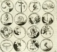 Picture 69 of 69 from Aquilae Austriacae pars secunda, seu, Monarchiae occidentalis tomus octauus : in quo imperatores Austrii a Maximiliano II vsquè ad coronationem Leopoldi Primi Occidentis imperatorem LI elogijs, hieroglyphicis, numismatibus, insignibus, symbolis, imaginibus antiquis ad viuum exhibentur exculpti, & longa historiarum serie exarati : vt nihil relictum sit, quod prisci vel hodierni habeant annales, sed diplomata, leges, indulta, genealogiae, donationes, priuilegia offeruntur congesta : inseruntur et regum principumque imagines, nummi honorarij, castrenses, triumphales, votiui, missiles, &c. qui sanguine, foedere, bello imperatoribus iuncti, occurrunt in opere : subijcitur cuique caesarum appendix symbolica, sacrolegalis, & historicopolitica, in qua symbolis & hieroglyphicis, are affabrè exculptis, Caesares eorumq[ue] gesta pinguntur & explanantur (1679), leaf 291