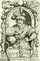 An illustration from Aquila franca sub qua Francones imperatores a Conrado II Salico vsquè ad Lotharium II Occidentis imperatorem XX : elogiis, hieroglyphicis, numismatibus, insignibus, symbolis, imaginibus antiquis ad viuum exhibentur exculpti, & longa historiarum serie exarati : vt nihil relictum sit, quod prisci vel hodierni habeant annales, sed diplomata, leges, indulta, genealogiae, donationes, priuilegia offeruntur congesta : inseruntur et regum principumque imagines, nummi honorarij, castrenses, triumphales, votiui, missiles, &c. qui sanguine, foedere, bello imperatoribus iuncti, occurrunt in opere : accedit cuique Caesarum tractatus sacrolegalis, & historicopoliticus ... (1679)