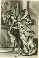 An illustration from Aquila Romana, ouero, Monarchia occidentale da Carlo Magno d'Occidente imperador primo : sino alla coronatione del glorioso Leopoldo Primo : tutti con le loro effigie dal naturale, aggiontiui li geroglifici ed allegorie, inuentione dell' autore (1679)