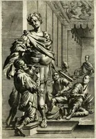 An illustration from Aquila Romana, ouero, Monarchia occidentale da Carlo Magno d'Occidente imperador primo : sino alla coronatione del glorioso Leopoldo Primo : tutti con le loro effigie dal naturale, aggiontiui li geroglifici ed allegorie, inuentione dell' autore (1679)